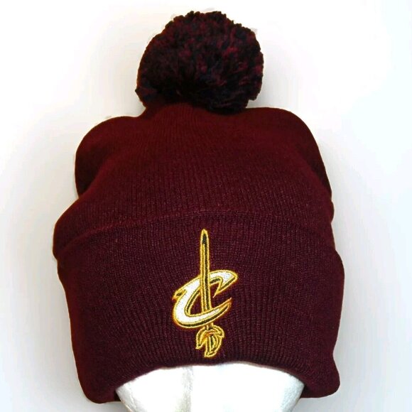 Cleveland Cavaliers Mens Adult Beanie Pom Winter Hat Cap New Nba - Picture 1 of 2